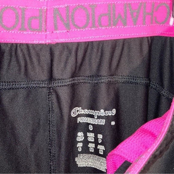 Champion Black Pink Athletic Drawstring Track Pants Size Small - Picture 6 of 9